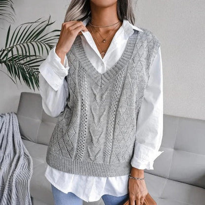 Ladies' Soft V-Neck Sweater Cardigan - Pexav