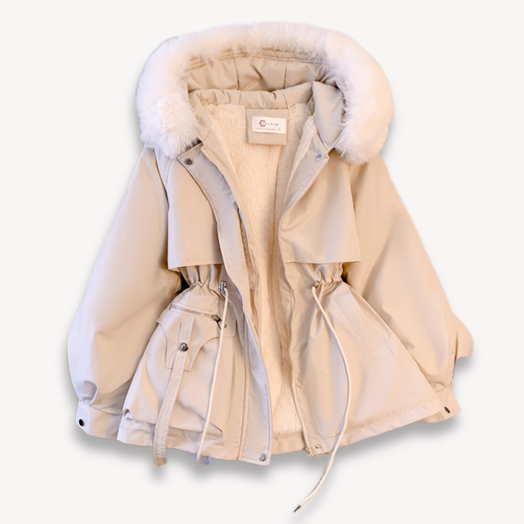 Warm Waterproof Coat with Faux Fur and Hood - Nocini