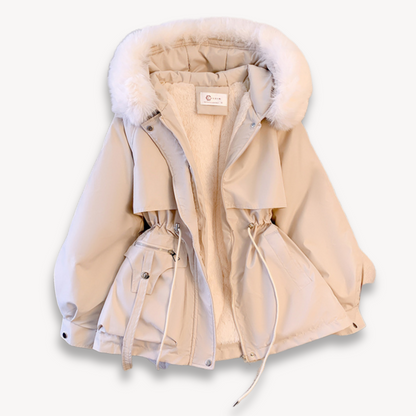 Warm Waterproof Coat with Faux Fur and Hood - Nocini