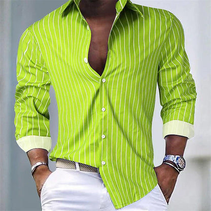 Classic Casual Stripe Dress Shirt