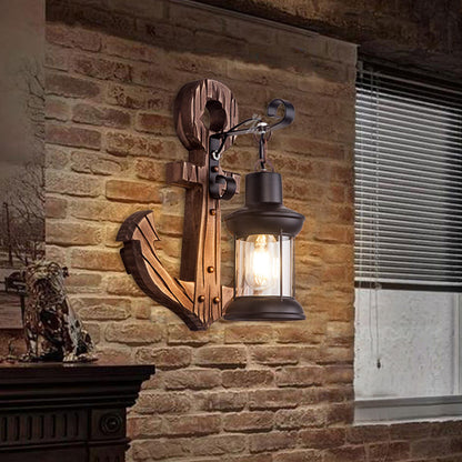 Wooden Anchor LED Wall Lamp – Nautica-A-The Livary