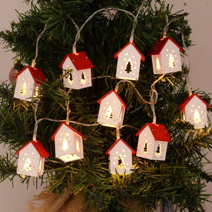 Wooden Christmas Houses With LED Lighting - GlowHouse-Red-Nora Luxe