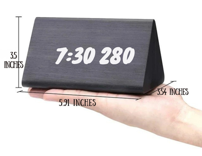 Wooden LED Clock with Voice Control - EcoClock-Brown Triangle-Nora Luxe