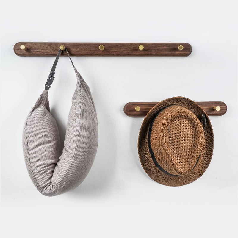 Traditional Wood Coat Hanger with Metal Hooks - Pexav