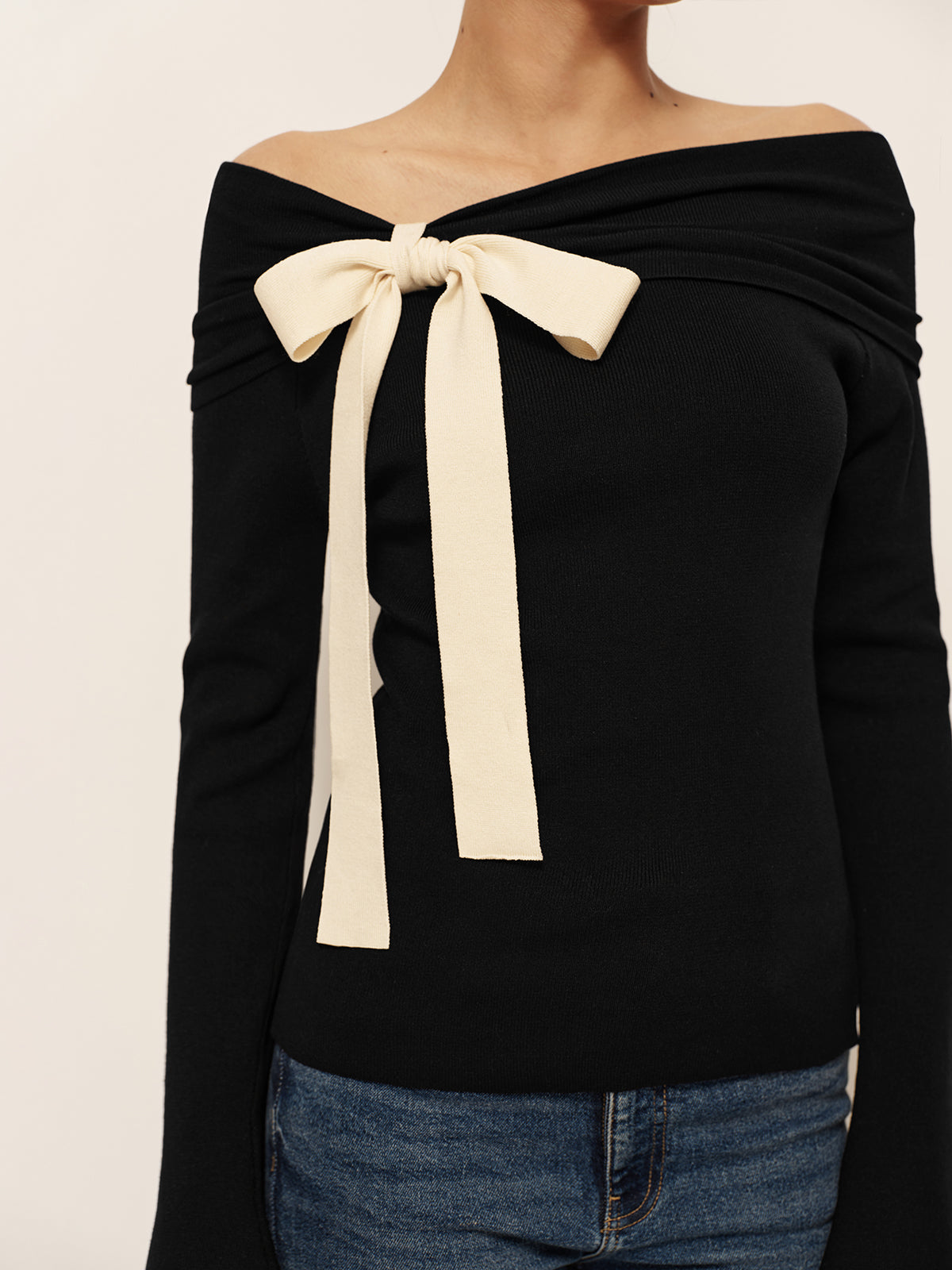 Soft Bell Sleeve Winter Knit Sweater Top