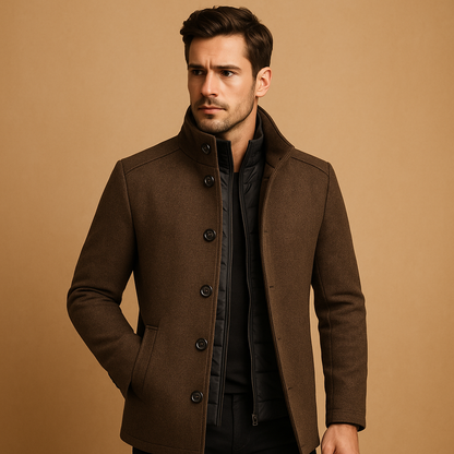 Warm Mens Wool Mix Winter Coat - Nocini