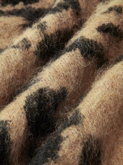 Soft Leopard Print Crew Sweater
