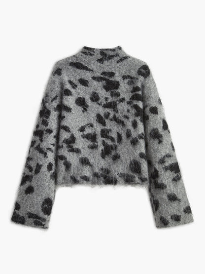 Soft Leopard Print Crew Sweater