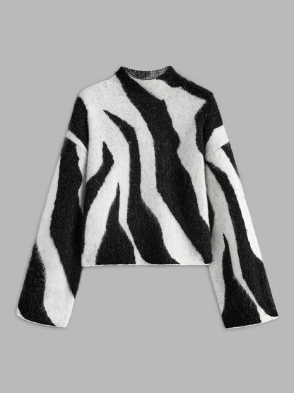 Soft Leopard Print Crew Sweater
