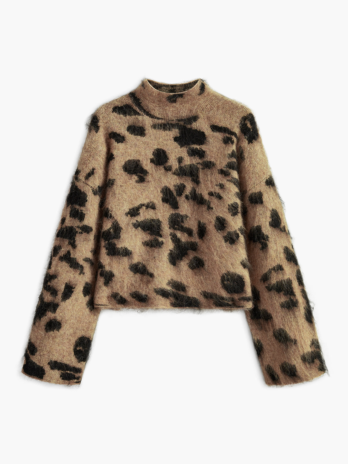 Soft Leopard Print Crew Sweater