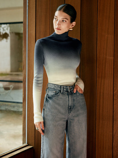 Soft Gradient Slim Fit Sweater Top