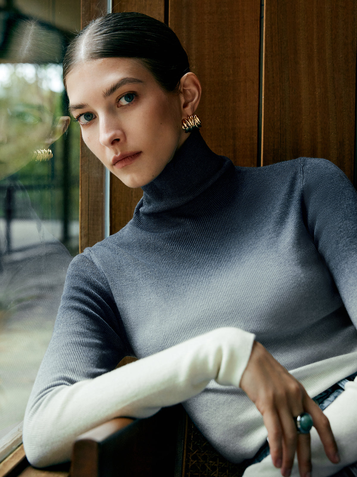 Soft Gradient Slim Fit Sweater Top