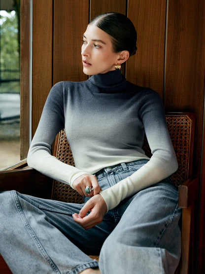Soft Gradient Slim Fit Sweater Top - Pexav