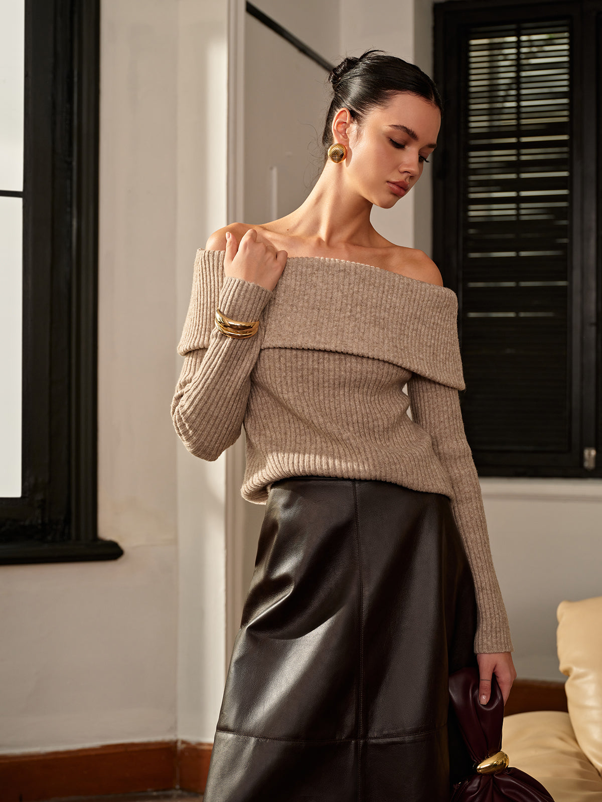 Soft Crew Neck Oversized Pullover Sweater
