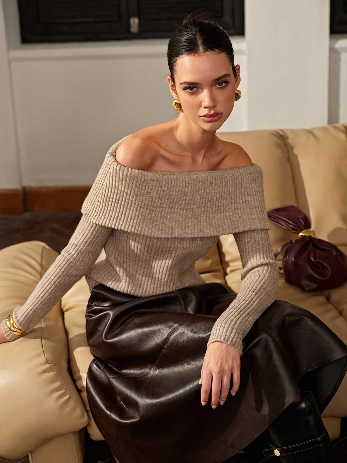 Soft Crew Neck Oversized Pullover Sweater