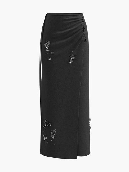 Soft Sequin Pleated Winter Skirt