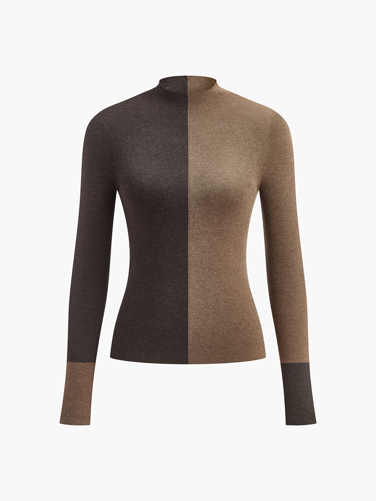 Soft Two Tone Slim Fit Sweater Top