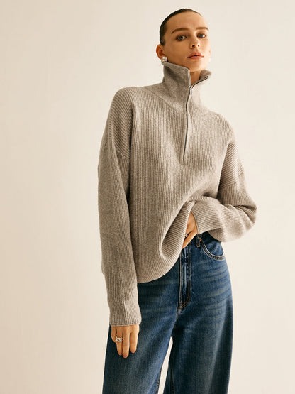 Soft Knit Zip Up Sweater Set