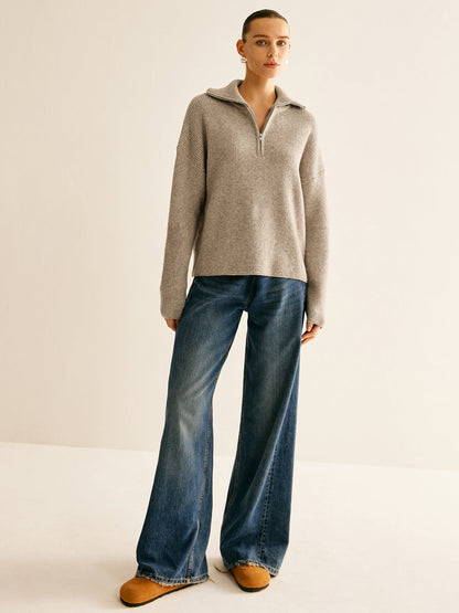 Soft Knit Zip Up Sweater Set