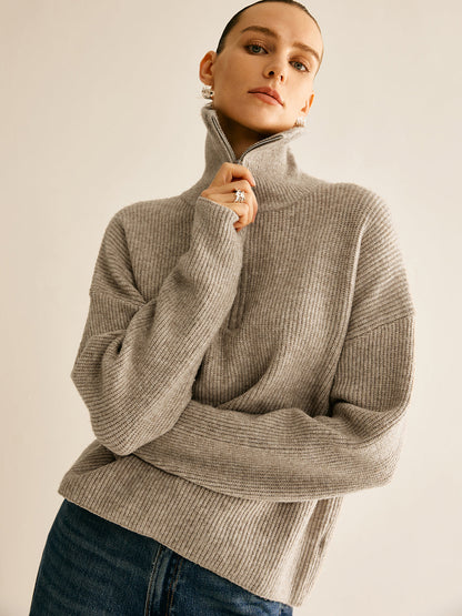 Soft Knit Zip Up Sweater Set