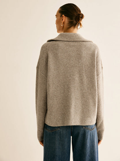 Soft Knit Zip Up Sweater Set