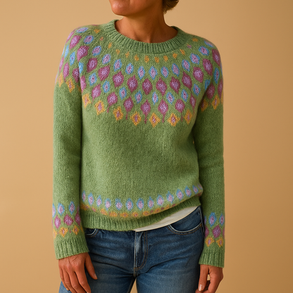 Fashionable Women's Printed Wool Sweater - Nocini