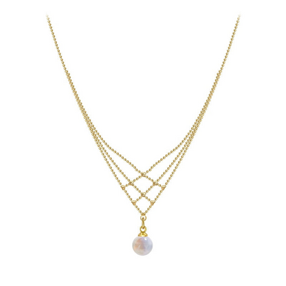 Woven Pearl Necklace - Mariela-Nora Luxe