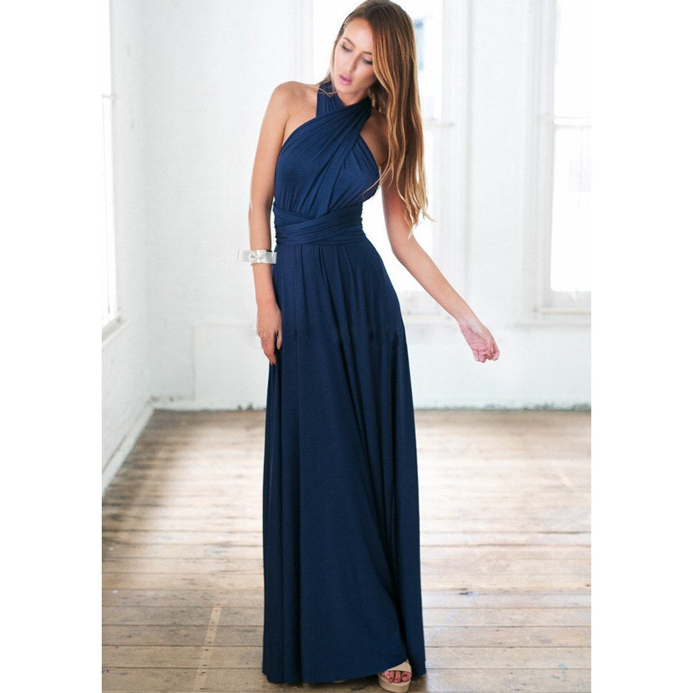 Elegant V Neck Adjustable Dress - Pexav