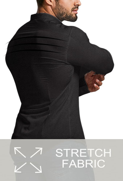 Wrinkle-Free Slim Fit Shirt for Men - David-Black-S-Nora Luxe