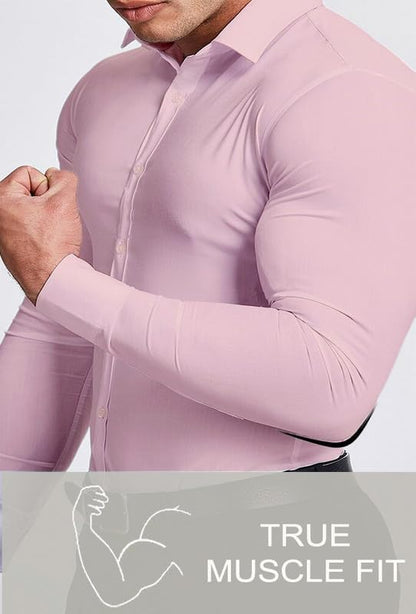 Wrinkle-Free Slim Fit Shirt for Men - David-Black-S-Nora Luxe