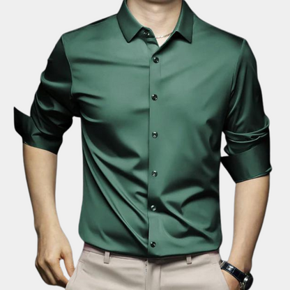 Wrinkle-free Timeless Men's Shirt - Mason-Green-S-Nora Luxe