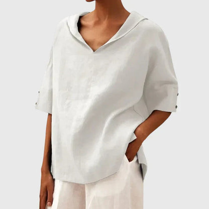 Women's Classic White Button Blouse
