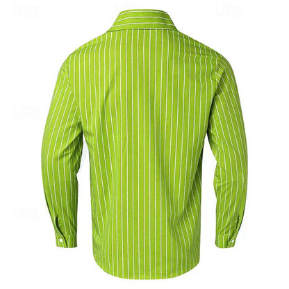 Classic Casual Stripe Dress Shirt