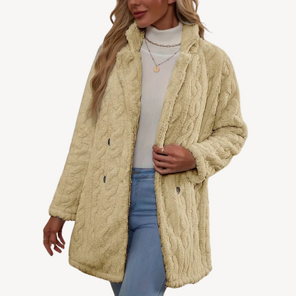 Ladies Luxury Faux Fur Trench Coat