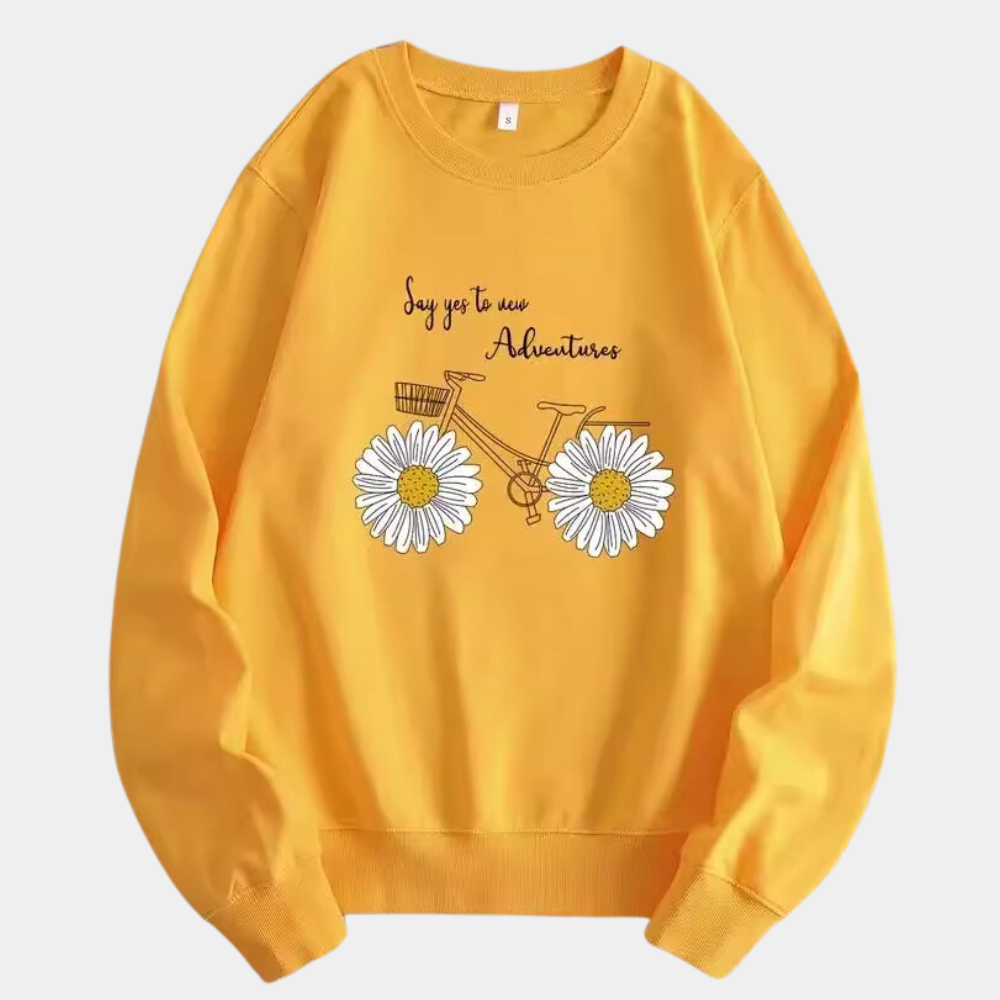 Bright Floral Women's Crew Neck Sweater - Pexav