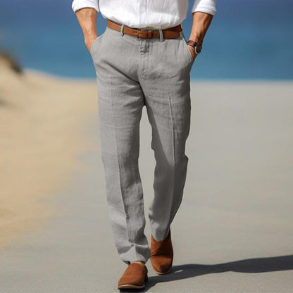 Classic Fit Men's Pants with Side Pockets