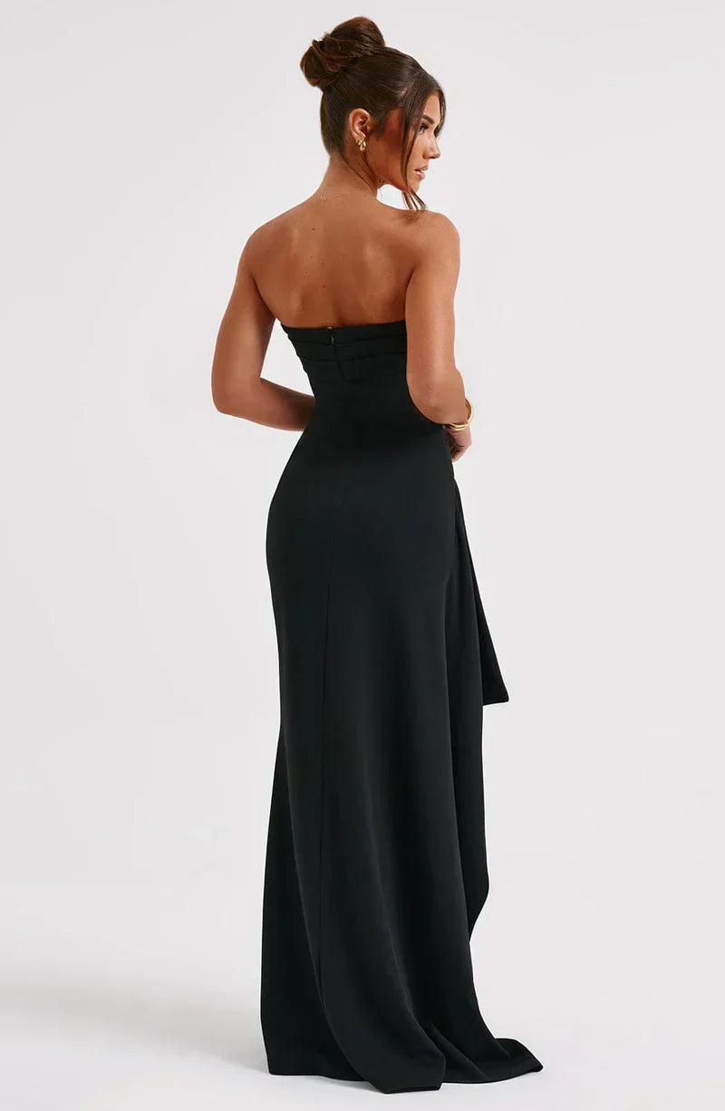Chic Cold Shoulder Flowy Long Dress