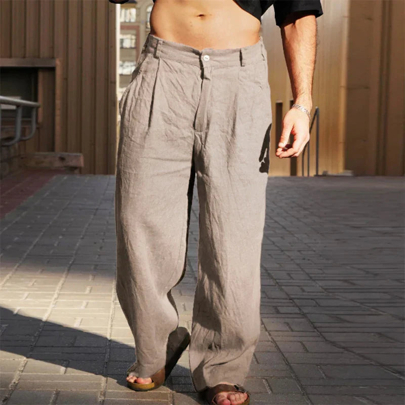 Image of Zane | Men's Pleated Wide Leg Pants