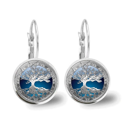 Sterling Tree of Life Circle Earrings