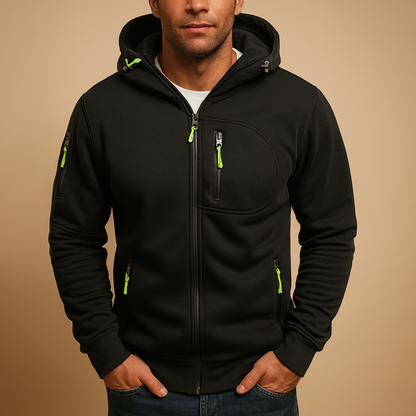 Zip hoodie with adjustable hood for men | Ethan - Nocini