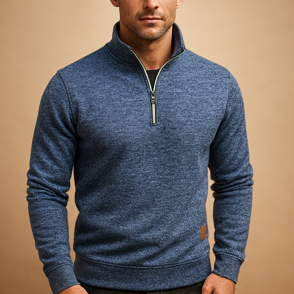 Men's Zip Up Fleece Sweater - Nocini