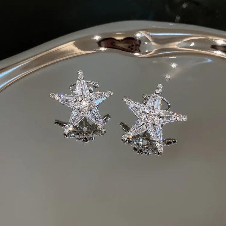 Zirconia Ster Earrings/Ear Cuff - Lyric-Ear Cuff-Nora Luxe