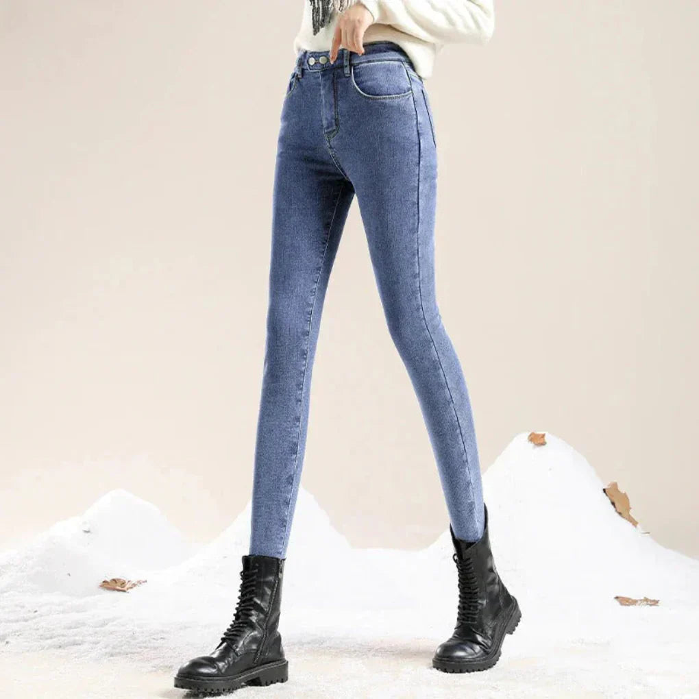 Warm Thermal Women's High Waist Winter Jeans