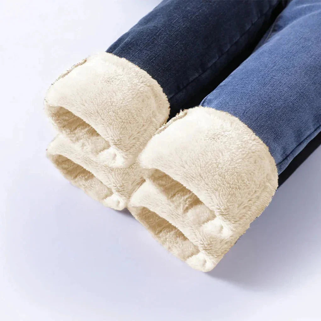 Warm Thermal High-Waist Women's Winter Jeans