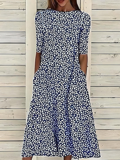 Floral Knee Length Women's Dress